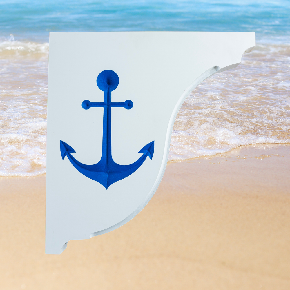 Anchor Decorative Mailbox Post Bracket - Nautical Design