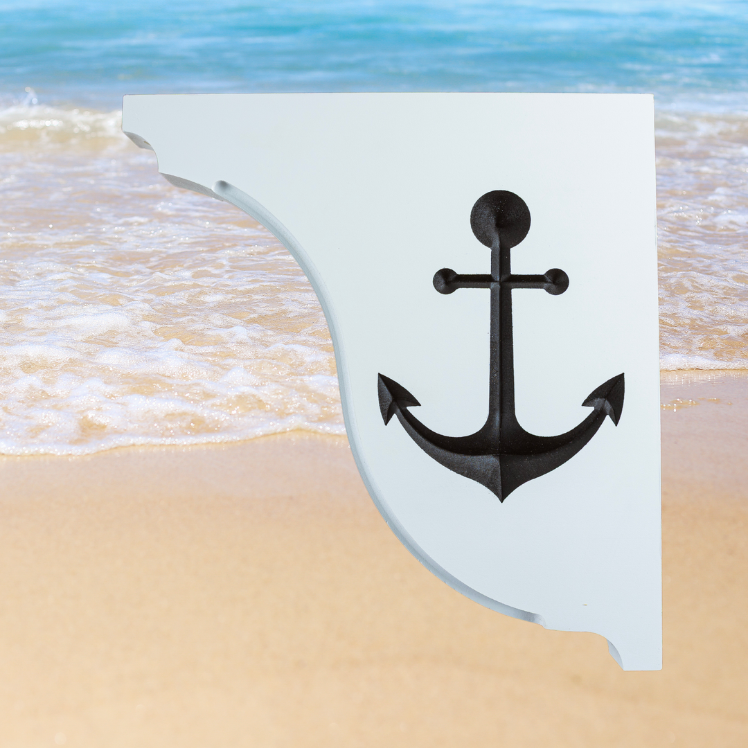 Anchor Decorative Mailbox Post Bracket - Nautical Design