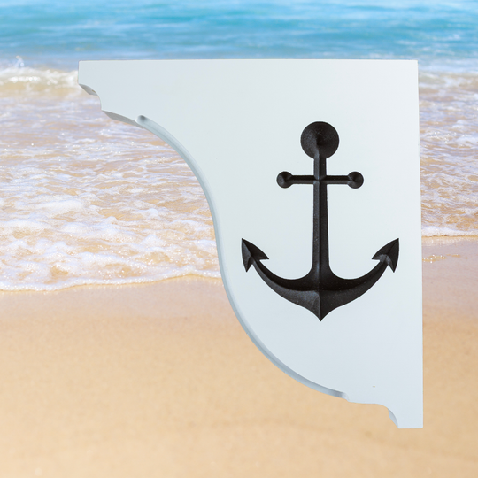 Anchor Decorative Mailbox Post Bracket - Nautical Design