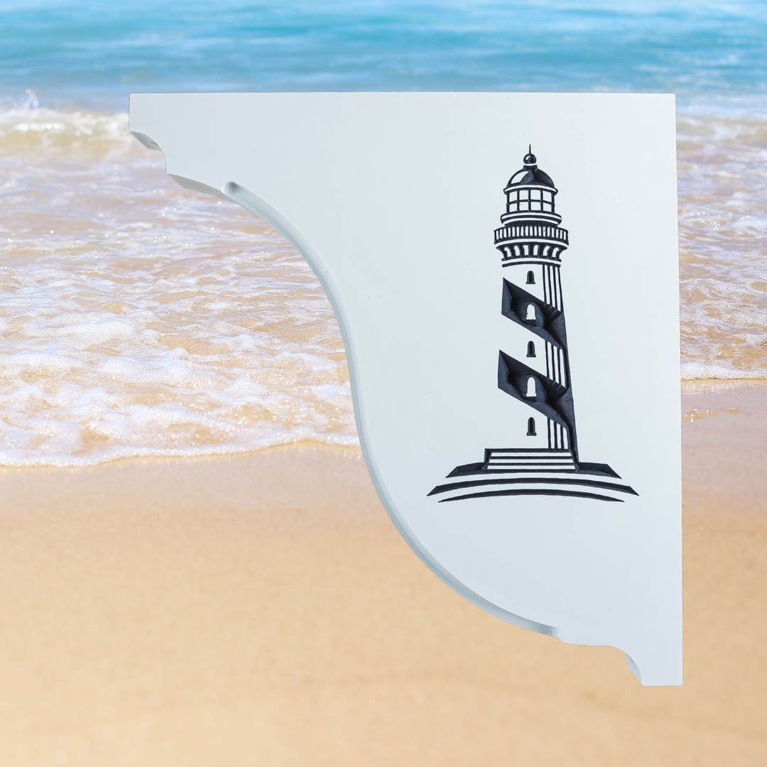 Lighthouse Handcrafted Mailbox Post Bracket