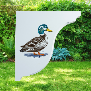 Mallard Duck Handcrafted Mailbox Post Bracket