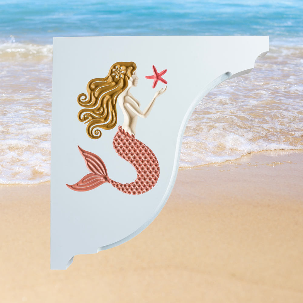 Mermaid Handcrafted Mailbox Post Bracket