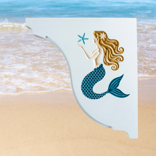 Mermaid Handcrafted Mailbox Post Bracket