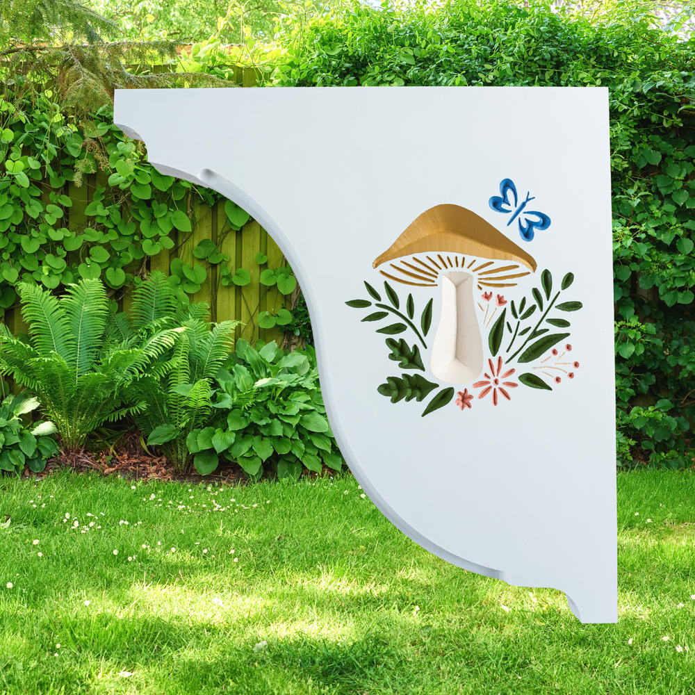 Mushroom Handcrafted Mailbox Post Bracket