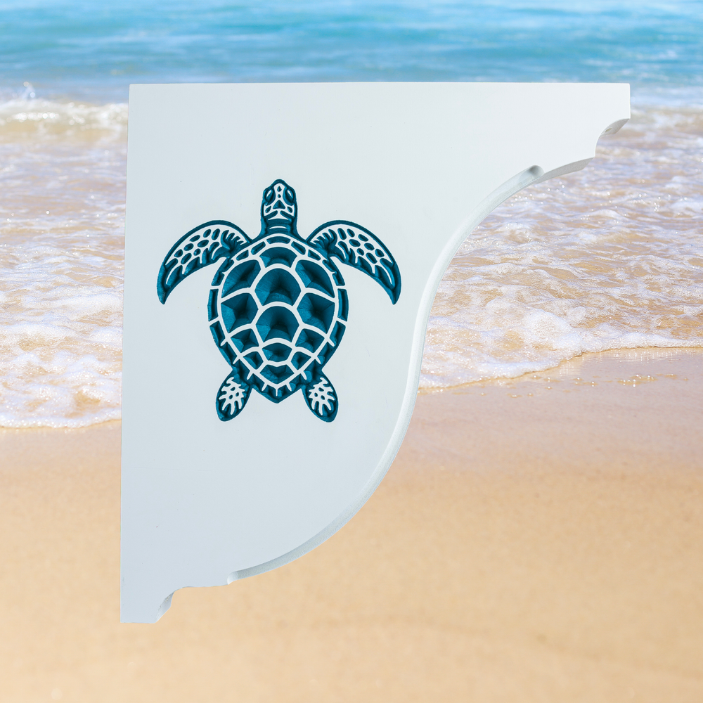 Sea Turtle Handcrafted Mailbox Post Bracket