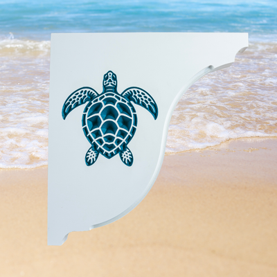 Sea Turtle Handcrafted Mailbox Post Bracket