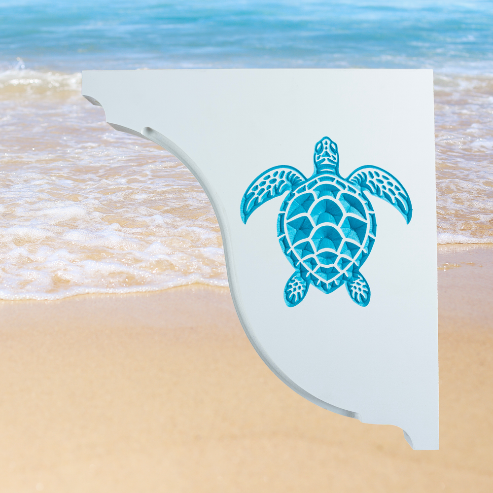Sea Turtle Handcrafted Mailbox Post Bracket