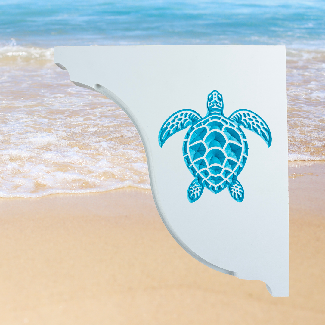 Sea Turtle Handcrafted Mailbox Post Bracket