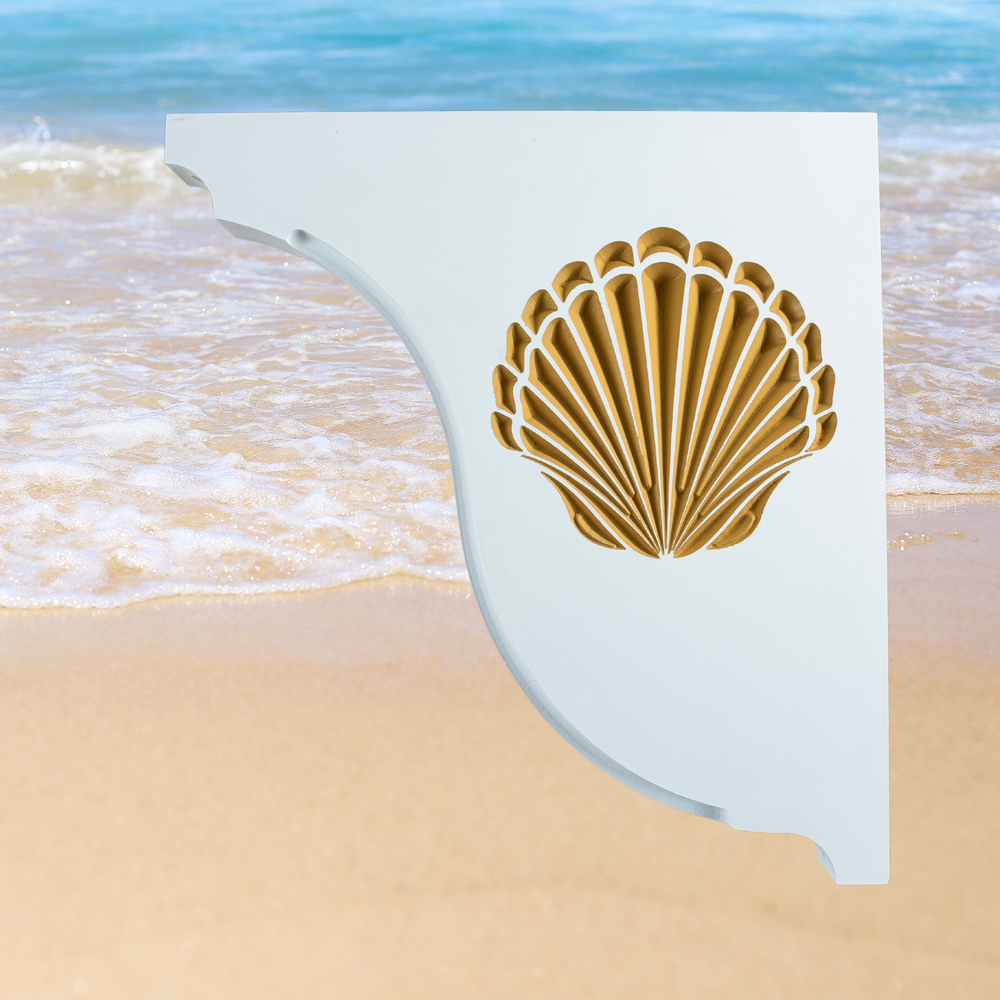 Shell Handcrafted Mailbox Post Bracket