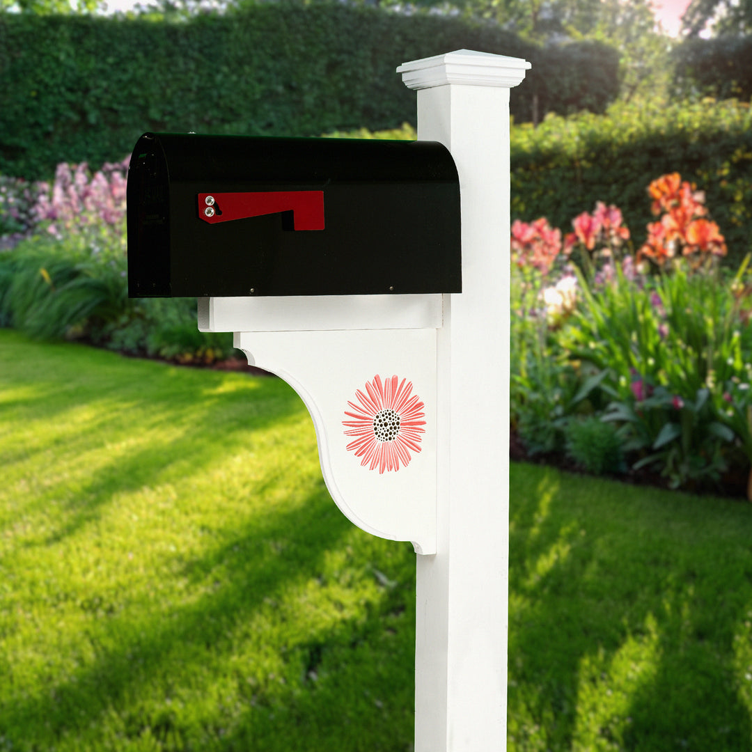Flower Handcrafted Mailbox Post Bracket