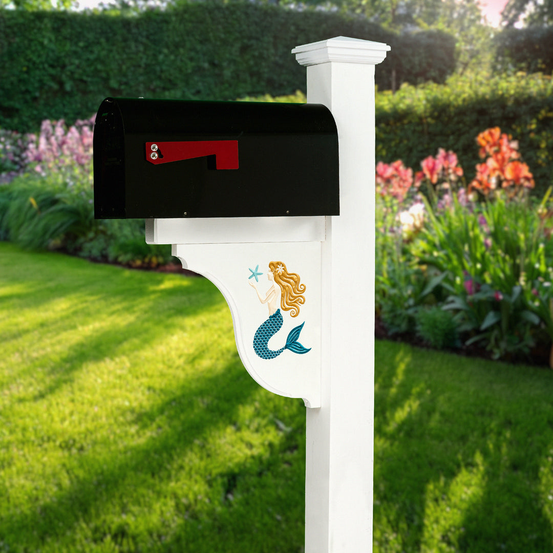 Mermaid Handcrafted Mailbox Post Bracket