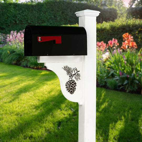 Pinecone Handcrafted Mailbox Post Bracket